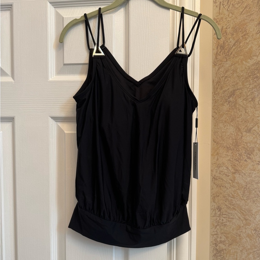 Calvin Klein Swimwear Black Tankini Top NWT Size S
